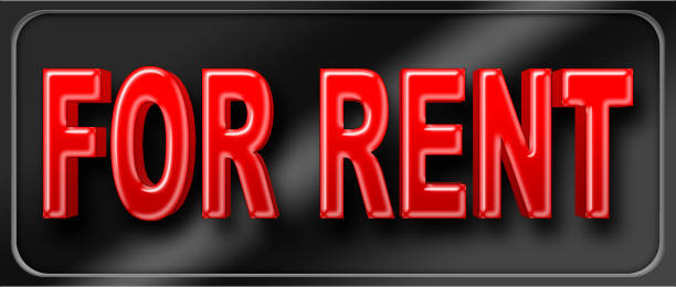 istock Stock Illustration - Bold Text FOR RENT, 3D Illustration, Black Background. 915776266