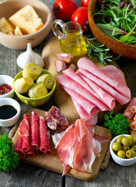 istock antipasti platter on wooden surface 915776384