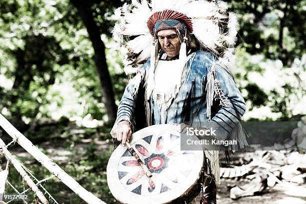 Chief Stock Photo - Download Image Now - Indigenous Peoples of the Americas, Drum - Percussion Instrument, Indigenous North American Culture