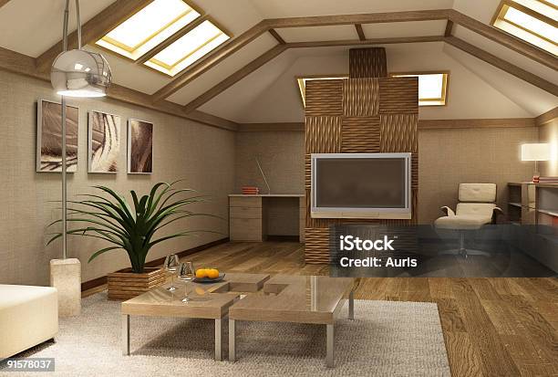 Foto de Mezanino Moderno Interior 3d e mais fotos de stock de Artigo de decoração - Artigo de decoração, Interior, Interior de Transporte