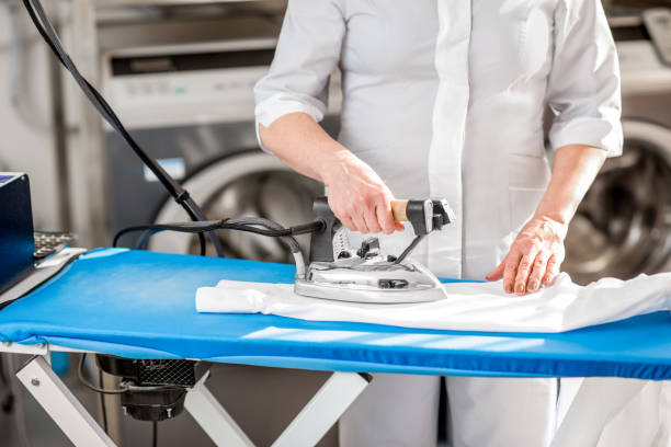 Professional ironing in the laundry
