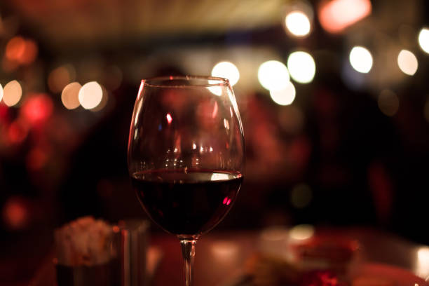 istock wine glass romantic night for valentines day 915791492