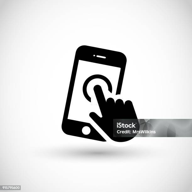 Smartphone Icon Vector Stock Illustration - Download Image Now - Icon Symbol, Mobile App, Mobile Phone