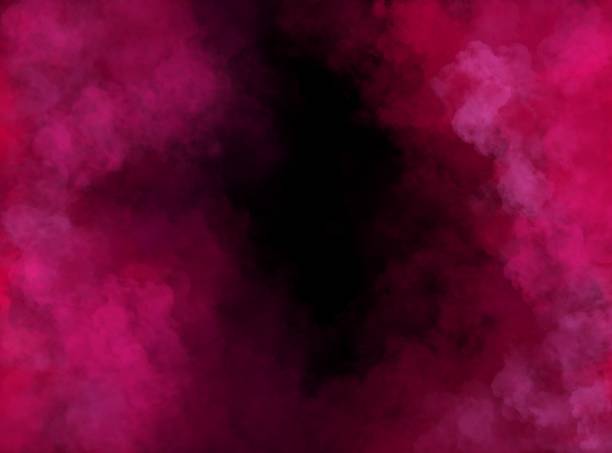 Abstract Pink and Black Cloudy Painting with Brush Strokes stock photo