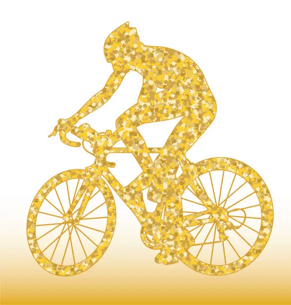 Vector illustration of Gold Bicycle