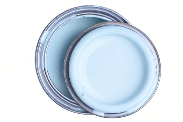 istock Can of Mint Paint Top View 915799808