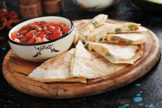 istock Mexican quesadillas with home made salsa 915804264