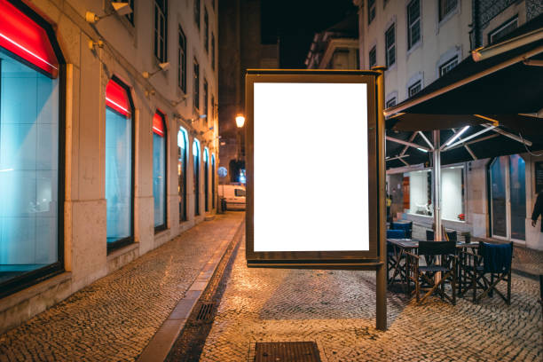 Billboard at street at night