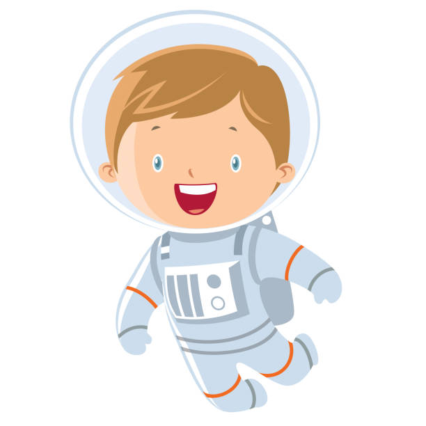 ilustraciones, imágenes clip art, dibujos animados e iconos de stock de niño astronauta - astronaut