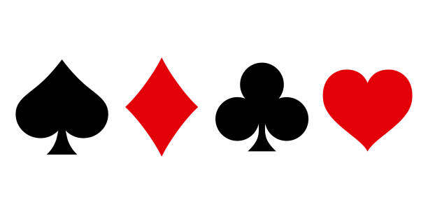 ilustrações de stock, clip art, desenhos animados e ícones de suit deck of playing cards - cards spade suit symbol heart suit