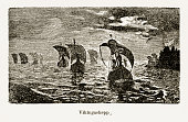 istock Viking Ship Engraving, Circa 1800s 915830964