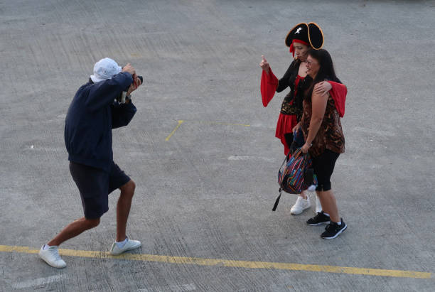 Ovações dos mares no porto de Auckland - foto de acervo