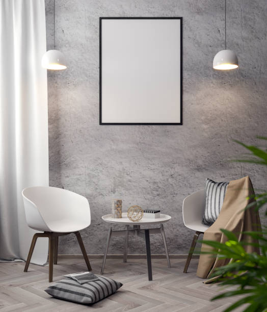 istock Mockup Poster in the interior, 3D illustration of a modern design 915835162