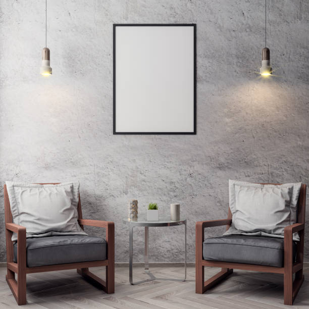 istock Mockup Poster in the interior, 3D illustration of a modern design 915835404
