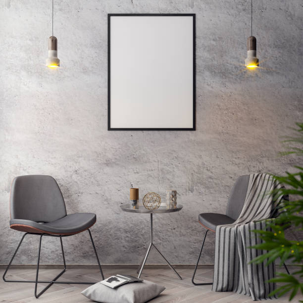 istock Mockup Poster in the interior, 3D illustration of a modern design 915838122