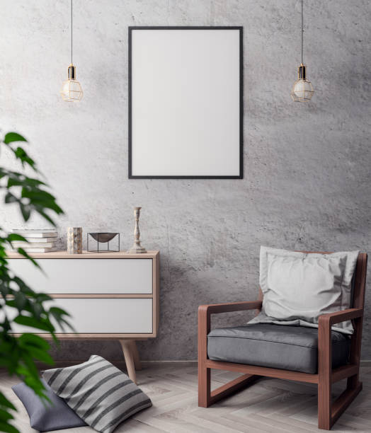 istock Mockup Poster in the interior, 3D illustration of a modern design 915838184