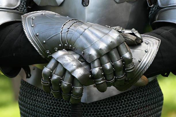 gloves of a knight - uitbeenhandschoen stockfoto's en -beelden