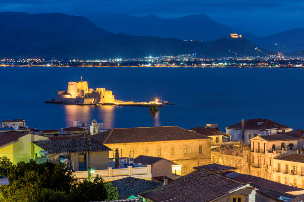 istock Nafplio city from above at sunset 915838722