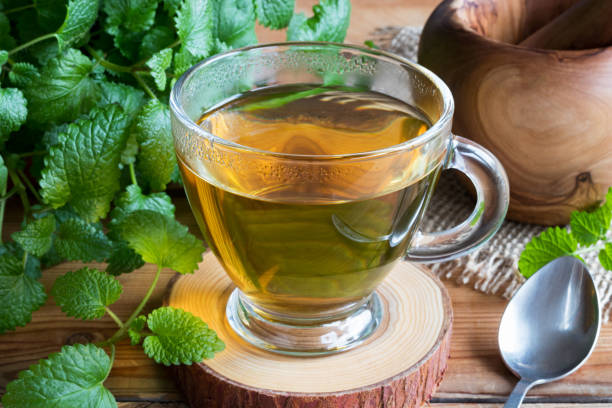 istock A cup of melissa (lemon balm) tea on a table with fresh melissa leaves 915846122