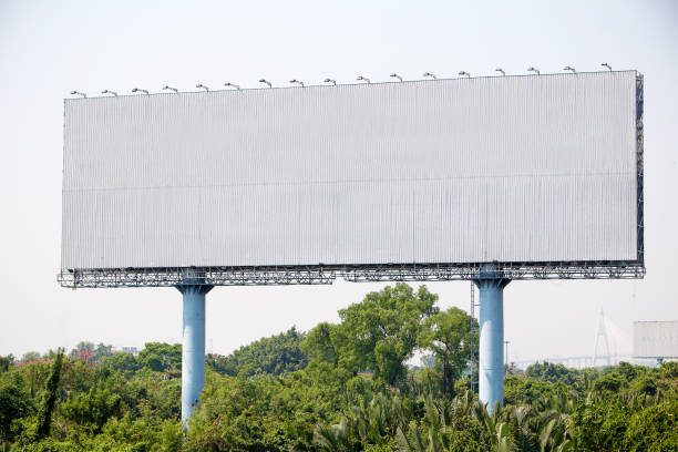 istock blank billboard on the sideway in the park. image for copy space 915846220
