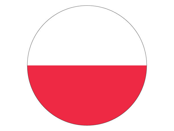 ilustrações, clipart, desenhos animados e ícones de rodada bandeira da polónia - polish flag