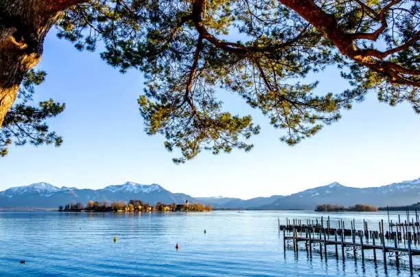 famous chiemsee lake in bavaria - germany