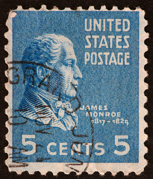 james monroe timbre - president postage stamp profile usa photos et images de collection