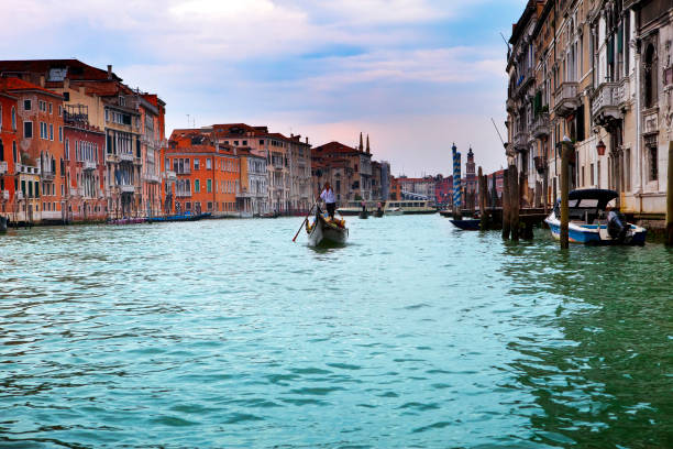 istock Italy. Venice. Grand Canal with gondola 915855004