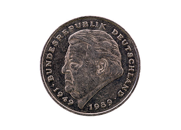 Thailand baht coin isolated over white background
