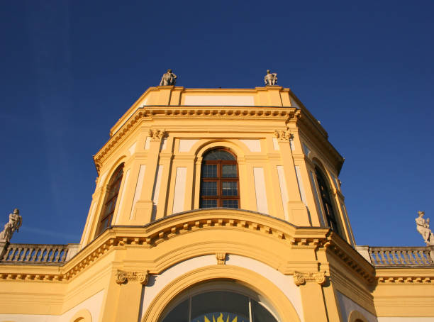 istock Orangery in Kassel - baroque central building and azure sky 91585716