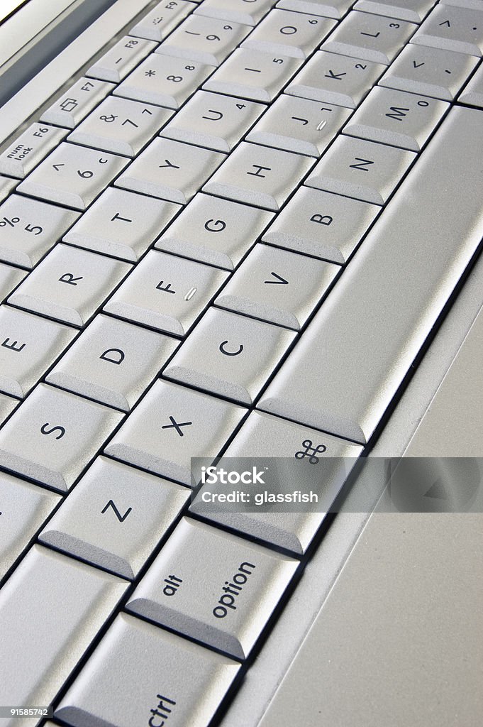 Close-Up do teclado de um Laptop - Foto de stock de Alumínio royalty-free