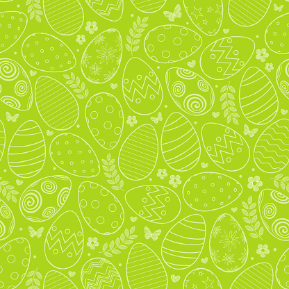 Seamless pattern with Easter eggs