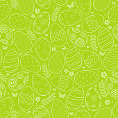 istock Seamless pattern with Easter eggs 915858044