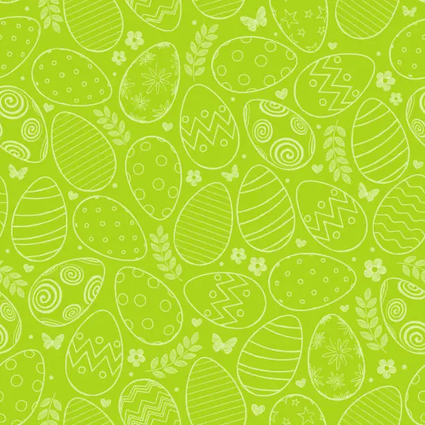 Vector illustration of Seamless pattern with Easter eggs