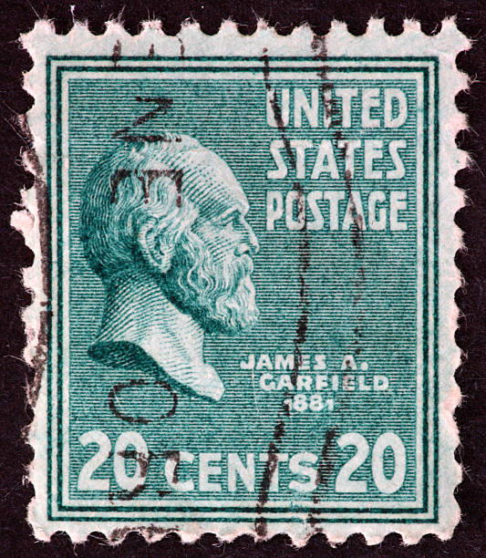 james garfield timbre - president postage stamp profile usa photos et images de collection