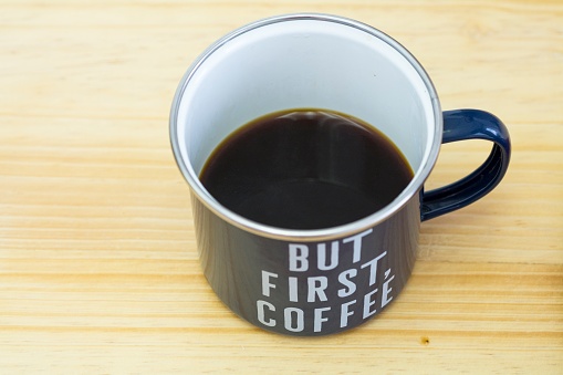Enamel mug coffee