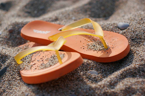 istock Sandals in the sand 91586179