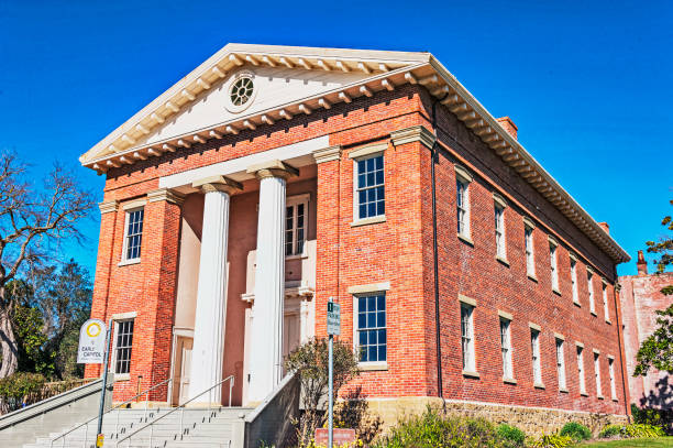 Benicia, California, USA - February 6, 2018: This Historic building a previous State Capitol is located on the main business street in Benicia a popular San Francisco Bay Area community and served as California's third State Capitol now serving as a historic California Museum and a very interesting visit and on this February day with perfect weather it was very interesting.