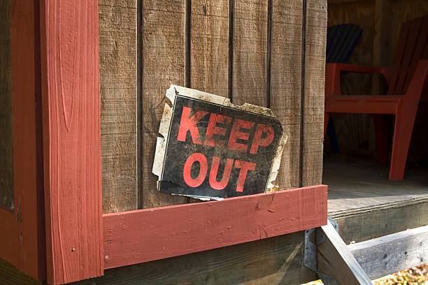 Keep out of my club house. stock photo
