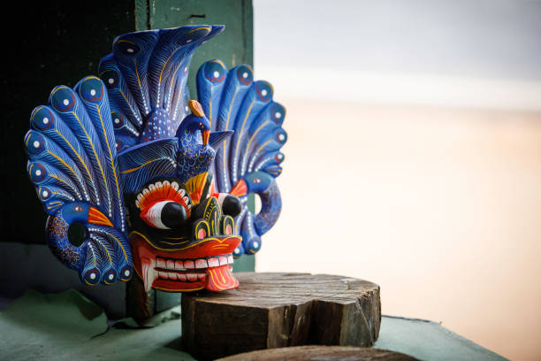 wooden decoration in a market stall