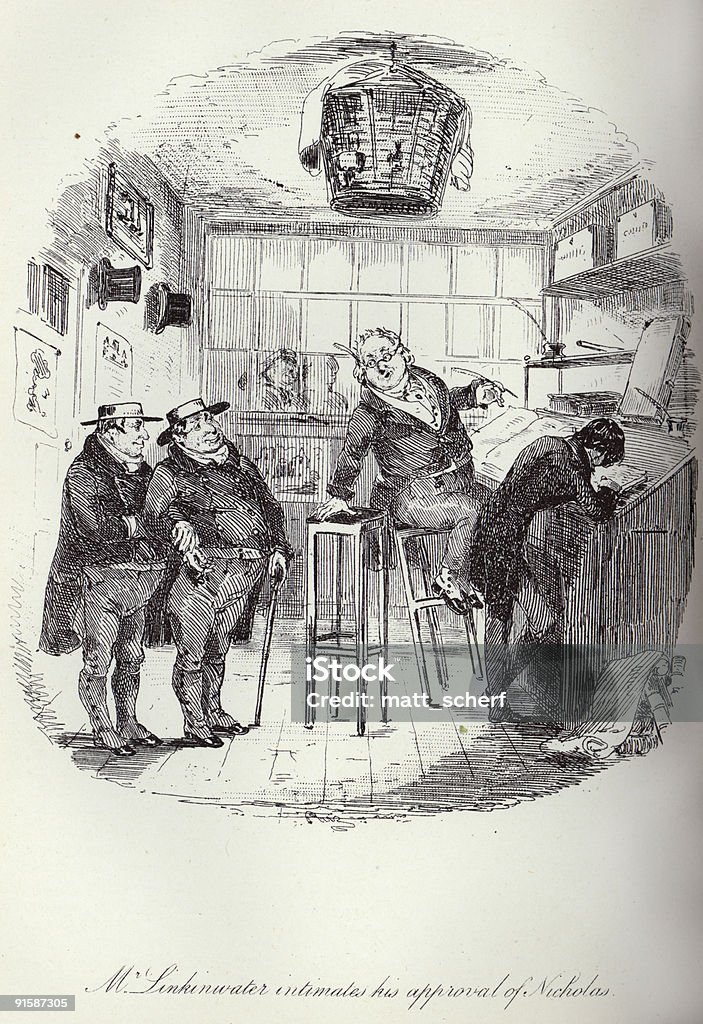 Linkwater intime seine Zustimmung von Nicholas - Lizenzfrei Charles Dickens Stock-Illustration