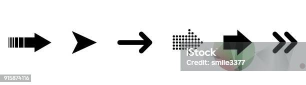 Vetores de Conjunto De Setas Vector Preto Coleção De Vetores De Setas e mais imagens de Sinal de Seta