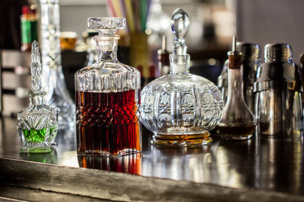 istock Beautiful bottles on the bar 915875130