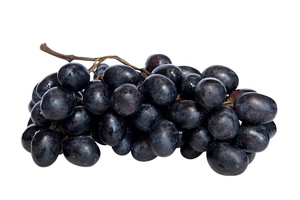 istock Bunch of Black Grapes Isolated on White 91587546