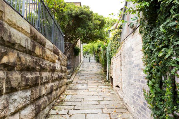 Old Sydney street, Barangaroo NSW Australia, full frame horizontal composition