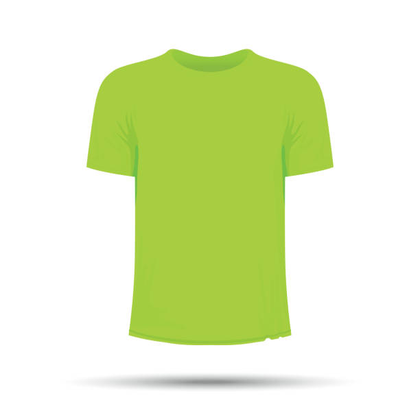 illustrazioni stock, clip art, cartoni animati e icone di tendenza di t-shirt verde lime - green t shirt