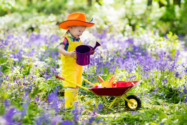 istock Kids in bluebell garden 915886494