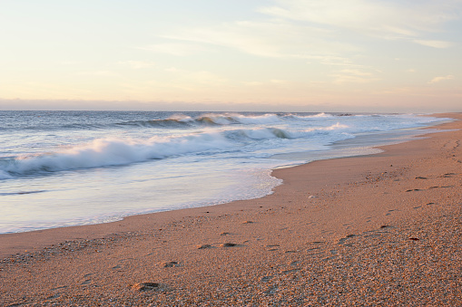 Beach at sunrise, Long Branch, New Jersey, USA