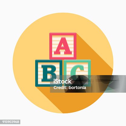 istock Alphabet Blocks Flat Design Baby Icon 915903968