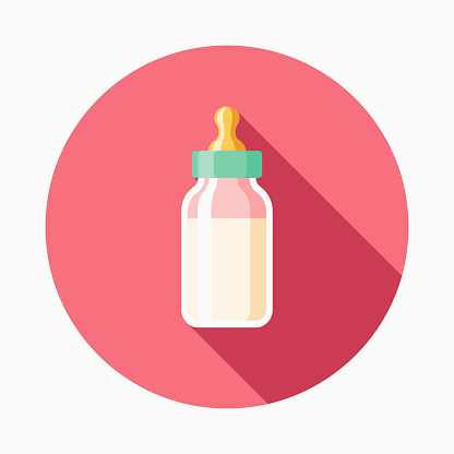 A flat design styled baby icon with a long side shadow. Color swatches are global so it’s easy to edit and change the colors.